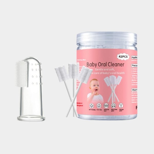baby-1.jpg EASICUTI Tongue Cleaner, Toothbrush, 42Pcs Disposable Infant Clean Baby Mouth, - Image 1